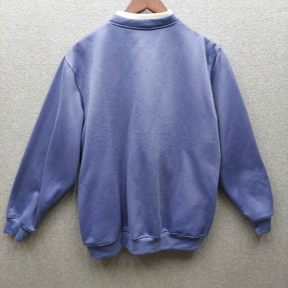 BonWorth Womens Blue Embroidered Snowflake & Bell Button-Up Fleece Jacket Size L - Picture 2 of 3